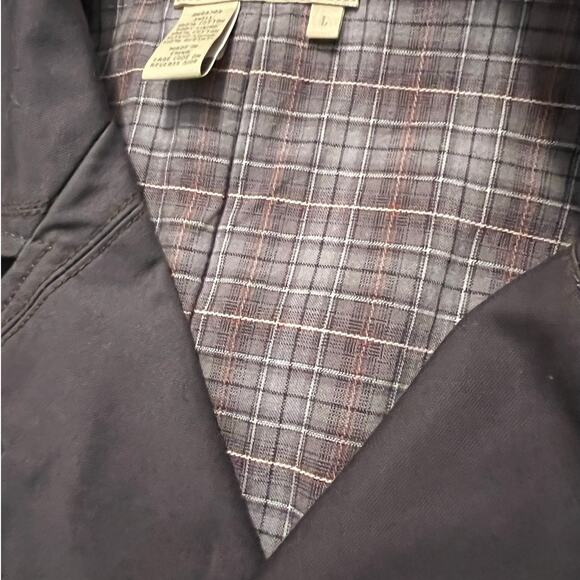 The Territory Ahead Double Breasted Flannel Lined Brown Gray Jacket Canvas Large - Picture 4 of 7